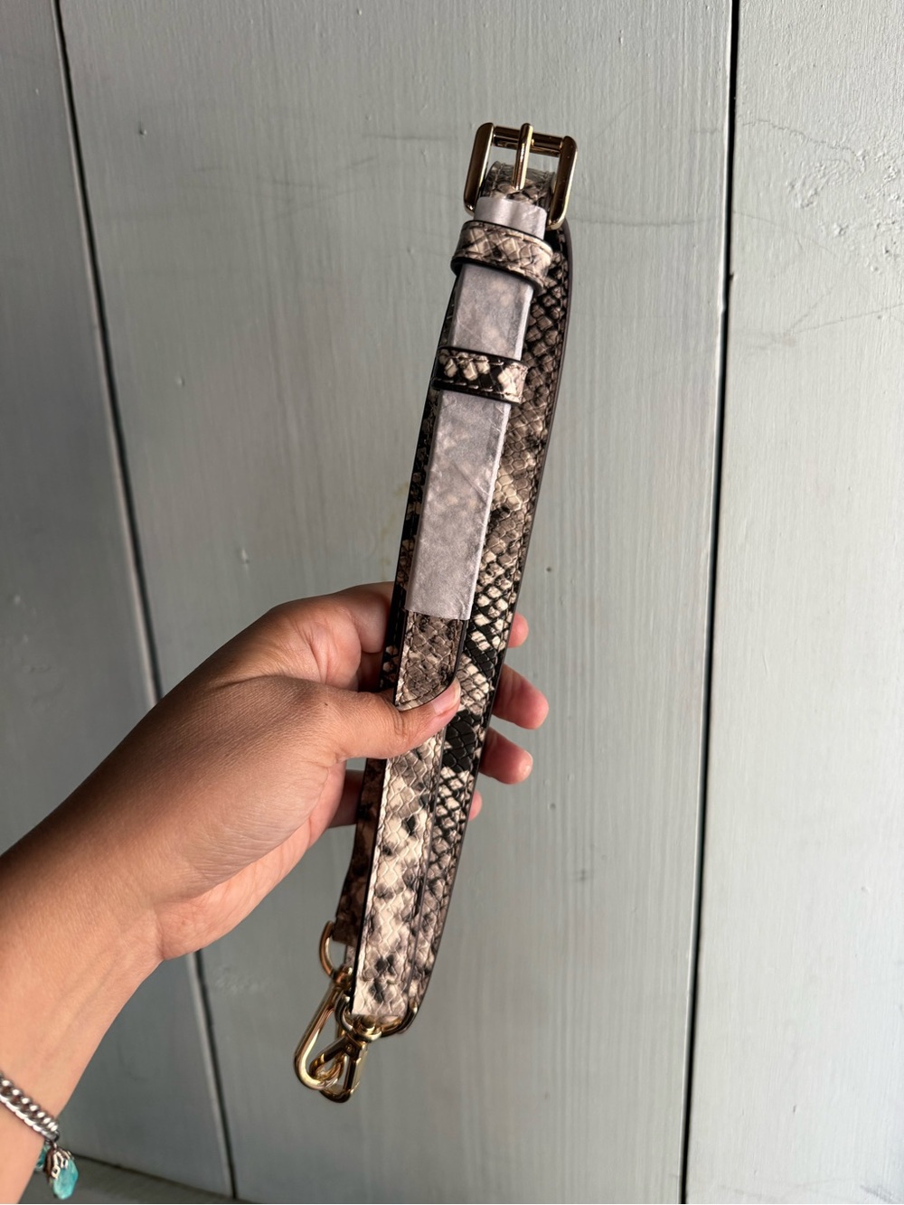 Michael Kors Snake Print Strap with Gold Hardware